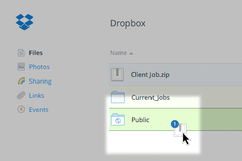 3. From the website I move the job to the Public folder