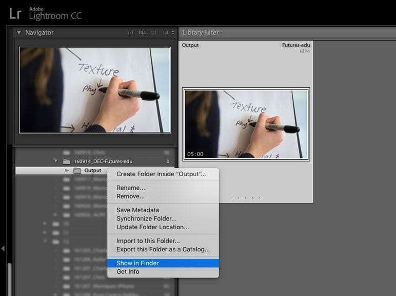 lightroom find video