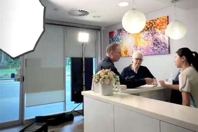 Hybrid healthcare photo video shoot behind the scenes